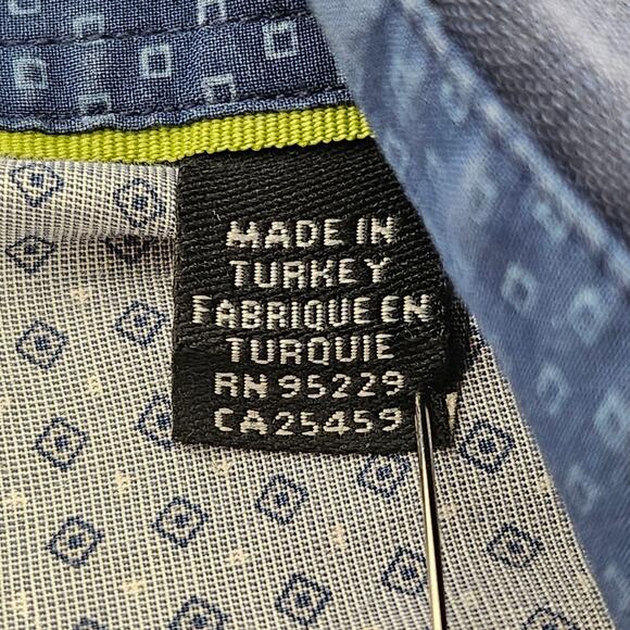 TED BAKER LONDON BUTTON-UP DRESS SHIRT – LONG SLEEVE – SIZE MEDIUM – DARK DENIM - Picture 6 of 16